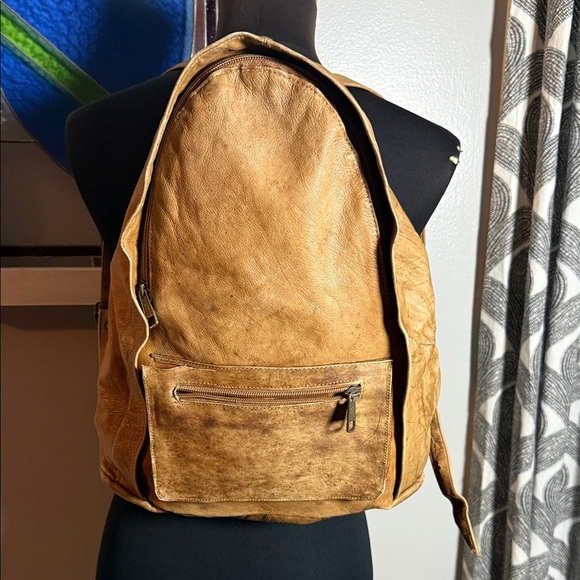 Vtg L.L. Bean 70s/80s Full Leather Continental Rucksack BackpackFarfalla